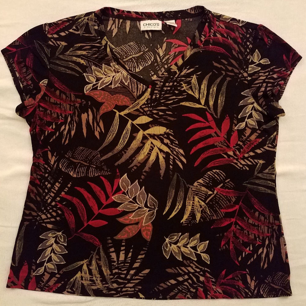 Chico’s Travelers 3 (Size 16) cap sleeve shirt